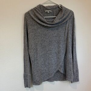 Green Envelope Heather Gray Cowl Neck Sweater